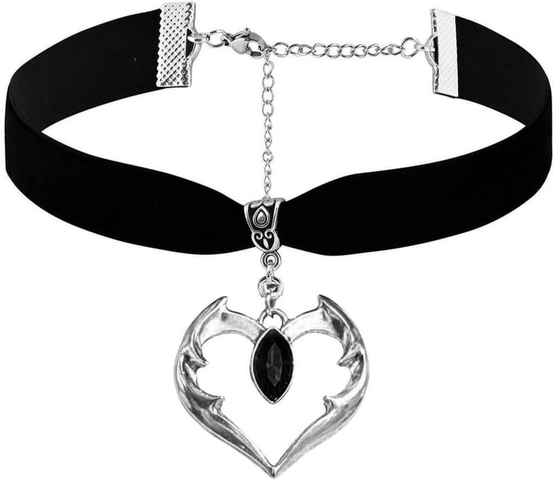 Cicod Gothic Black Velvet Goth Choker Necklace for Women,Cameo Black Choker Crow Skull Pendant Necklace Vintage Collar Skull Necklace Gothic Jewelry - Image 1